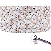 SuperlightingLED 12V 4in1 RGBW LED Strip Lights 360° Bending S Shape RGB+6000K Daylight 16.4ft 240LEDs Dimmable RGBW Color Changing LED Light Strips for DIY Letters Irregular Lighting (RGB+6000K)