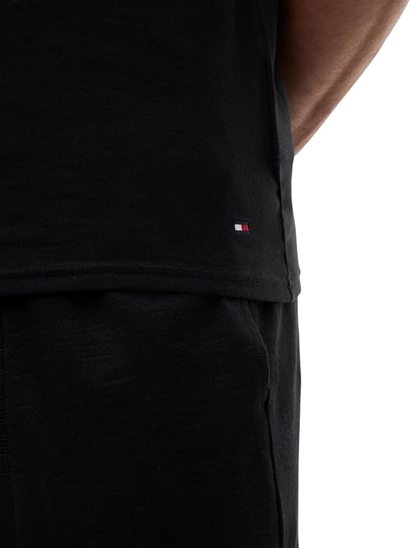 T-Shirts Manches Courtes Lot de 3 Homme Stretch Col Ras-du-Cou, Noir (Black/Black/Black), L — photo 4 sur 5