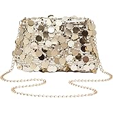 GORGLITTER Women's Sequin Purse Sparkly Chain Crossbody Handbag Glitter Evening Party Bag
