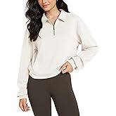ODODOS Modal Soft Half-Zip Collared Sweatshirts for Women Long Sleeve Relaxed Pullover Top with Pockets