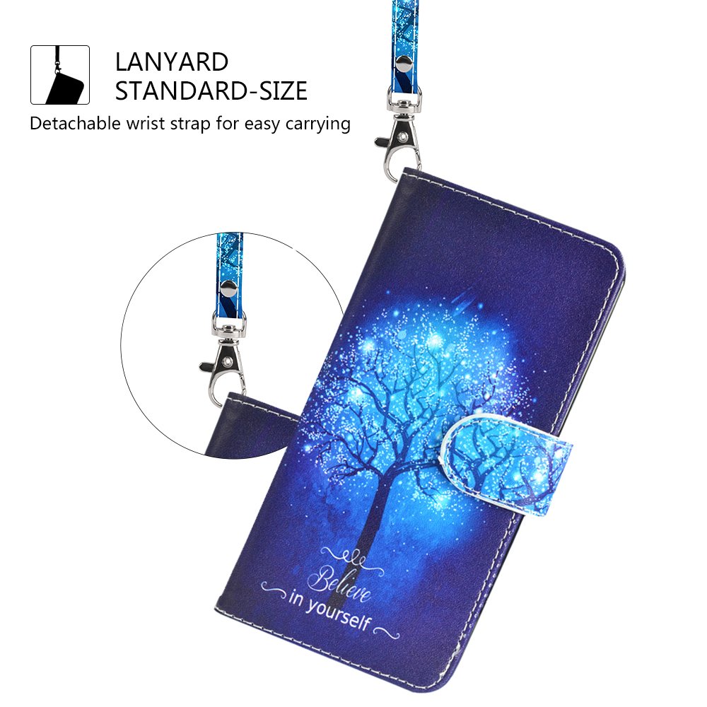 Huawei Mate 10 Lite Case, MagicSky Huawei Mate 10 Lite Wallet Case Folio Flip Premium PU Leather Case Cover with Card Holder Slot Pockets,Wrist Strap,Magnetic Closure for Huawei Mate 10 Lite, Believe in yourself