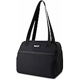 PackIt® Freezable Hampton Lunch Bag, Black, Built with EcoFreeze® Technology, Collapsible, Reusable, Zip Closure with Front Pocket and Shoulder Straps, Designed for Fresh Office Lunches