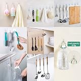 VEGCOO 30Pcs Heavy Duty Wall Hooks 22lb Transparent Adhesive No Drill Kitchen view 7