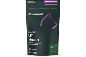 VetriScience UT Health Chews, UT Strength Cranberry and D-Mannose Bladder & Urinary Tract Supplement for Cats, With Bromelain and Probiotics, Chicken, 60 Count