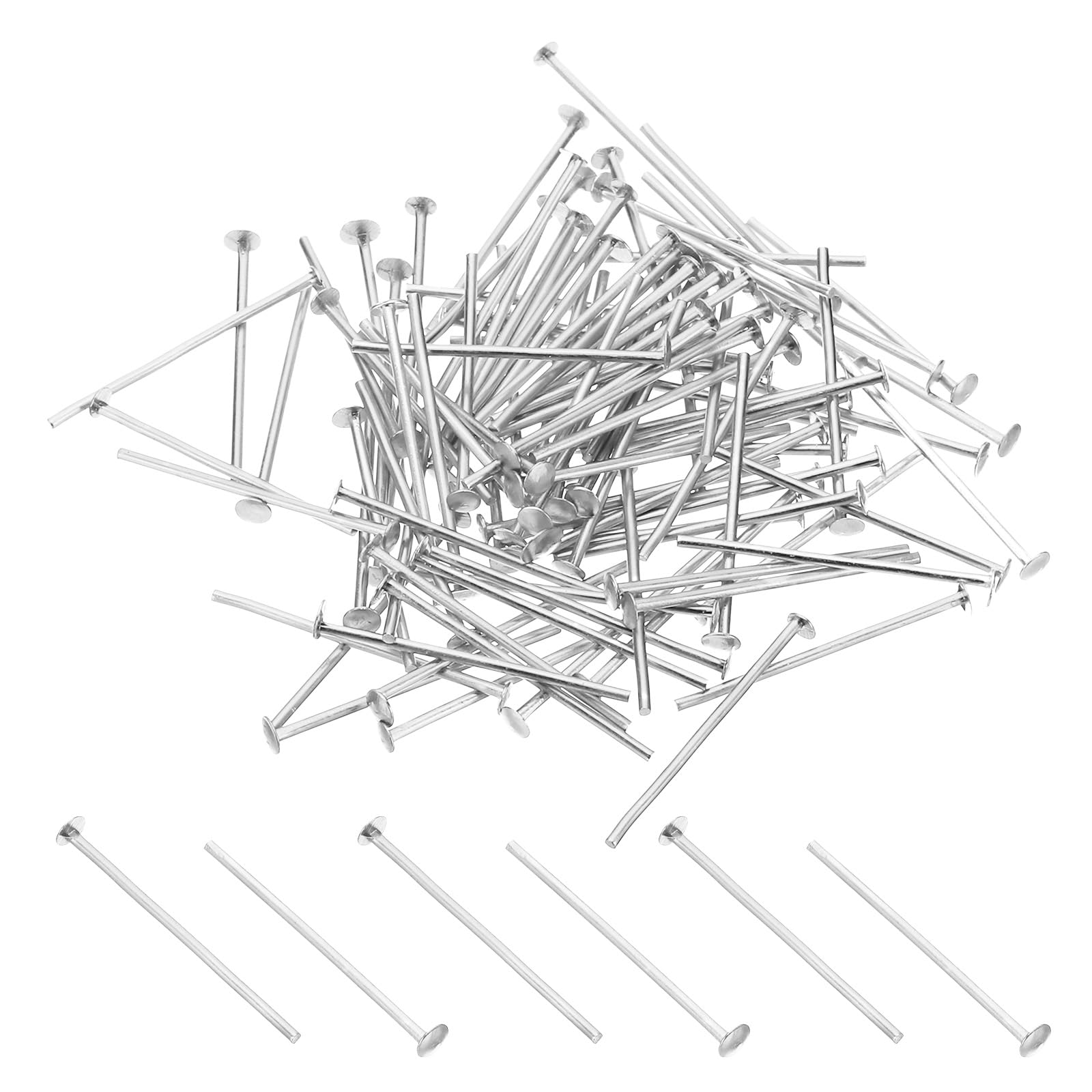 PATIKIL 0.98x0.11" Aluminium Chandelier Connector Pins, 500Pcs Chandelier Crystal Clips for Fastening Crystals Parts, Chandelier Replacements, Silver