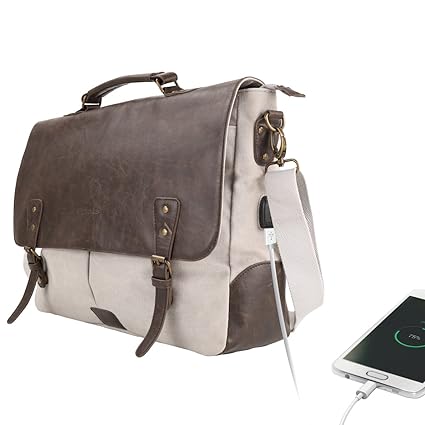 Portronics POR-826 Unisex Laptop Bag with an in-Built USB 2.0 Charging Port (Gray)