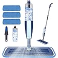 Beyoco Microfiber Spray Mops for Floor Cleaning with 3pcs Reusable Washable Pads - Flat Floor Mop with Refillable Bottle, Dry Wet Dust Mop with Sprayer for Hardwood Laminate Tile Wood Kitchen Floors