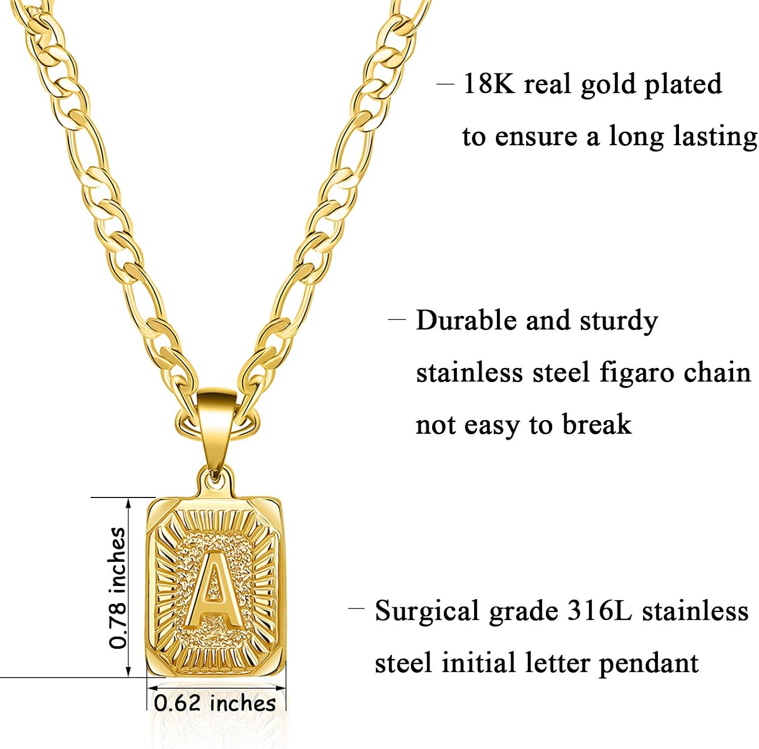 Christmas Gifts for Dad Son Best Friend Brother Necklaces for Men Boys Women Teens 18K Real Gold Capital W Letter Initial Medallion Pendant Trendy Personalized Handmade Stainless Steel Jewelry | 
