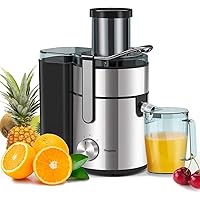 Juicer, 3.34" Juicer Machines 1000W, Bagotte Wide Mouth Juicers Extractor for Whole Fruit Vegetable, Juicer Recipe Book…