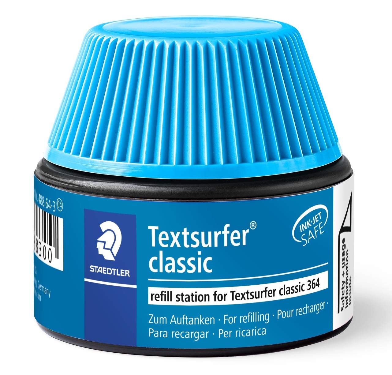 STAEDTLER 488 64-3 Textsurfer Classic Highlighter Refill Station for 364-3 - Blue Ink (1 x 30ml Refill Station)