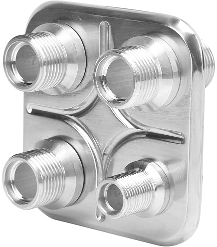 Vintage Air 388600-MBA 4-Way Bulkhead Plate - Polished Finish For A/C & Heater O-Ring Lines