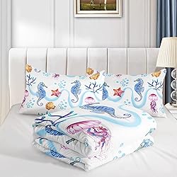 CVHOUSE Hippocampus Bedding Queen Size,Ocean