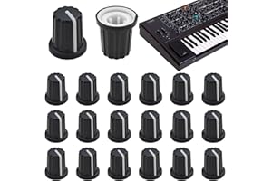 Capiant 20 PCS D Type Potentiometer Knobs, Potentiometer Control Knobs Plastic Volume Tone Knobs, for Encoder Electric Guitar Speaker Mixer Board DJ Controller Mixer Console 270 Degrees