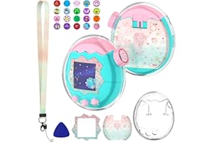 OAJ for Tamagotchi Paradise Case & Transparent Protective PC Clear Case with Paradise-Themed Faceplate and Zoom Dial Stickers