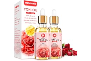 MENOMINO 2 Pack Yoni Oil for Women - Organic Strawberry Feminine Oil, Feminine Deodorant - pH Balance - Eliminates Odor - Vaginal Moisturizer, 100% Natural Yoni Essential Oil, 1 fl oz/pc (Rose)