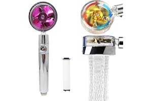 YGBRAND Tiktok shower head, Hydro jet vortex shower head filter turbo spa handheld 360° power propeller fan cleaner for high pressure hydrojet water (Magic Purple)