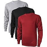 Little Beauty 3 Pack Crewneck Sweatshirts Long Sleeve Pullover Sweatshirts for Men Lightweight Casual Top S-3XL