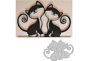 FAWENUCY Scrapbooking Die-Cuts, Christmas Metal Cutting Dies for Card Making, Paper Craft Punch Template, Background Embossing Stencils, DIY Album Décor (2 Pcs Animal Cat-8.7X6.1cm)