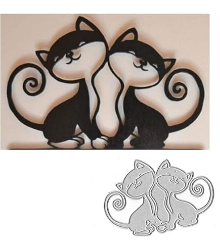 Metal Die Cuts 3-Piece Cat Die Cut Set - Metal Cutting Dies For Card ...