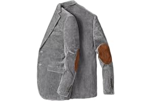 ONAXTDA Men's Corduroy Blazer with Elbow Patch Business Casual Jacket Spring Fall Sport Coats