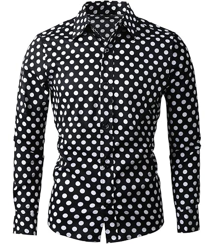 Amazon.com: Lars Amadeus Men's Polka Dots Print Dress Shirt Button