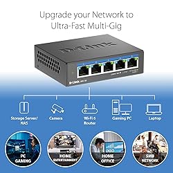 D-Link 5-Port 2.5GB Unmanaged Gaming Switch with 5