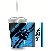 NFL Football 16oz Clear Tumbler W/Straw for NFL Fans