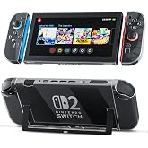 PAWDIARY Clear Switch 2 Protective Case for Nintendo Switch 2 (New 2025), Slim PC Console &amp; Controller Grip Switch 2 Cover Protector, Scratch-Resistant Design Hardshell Skin