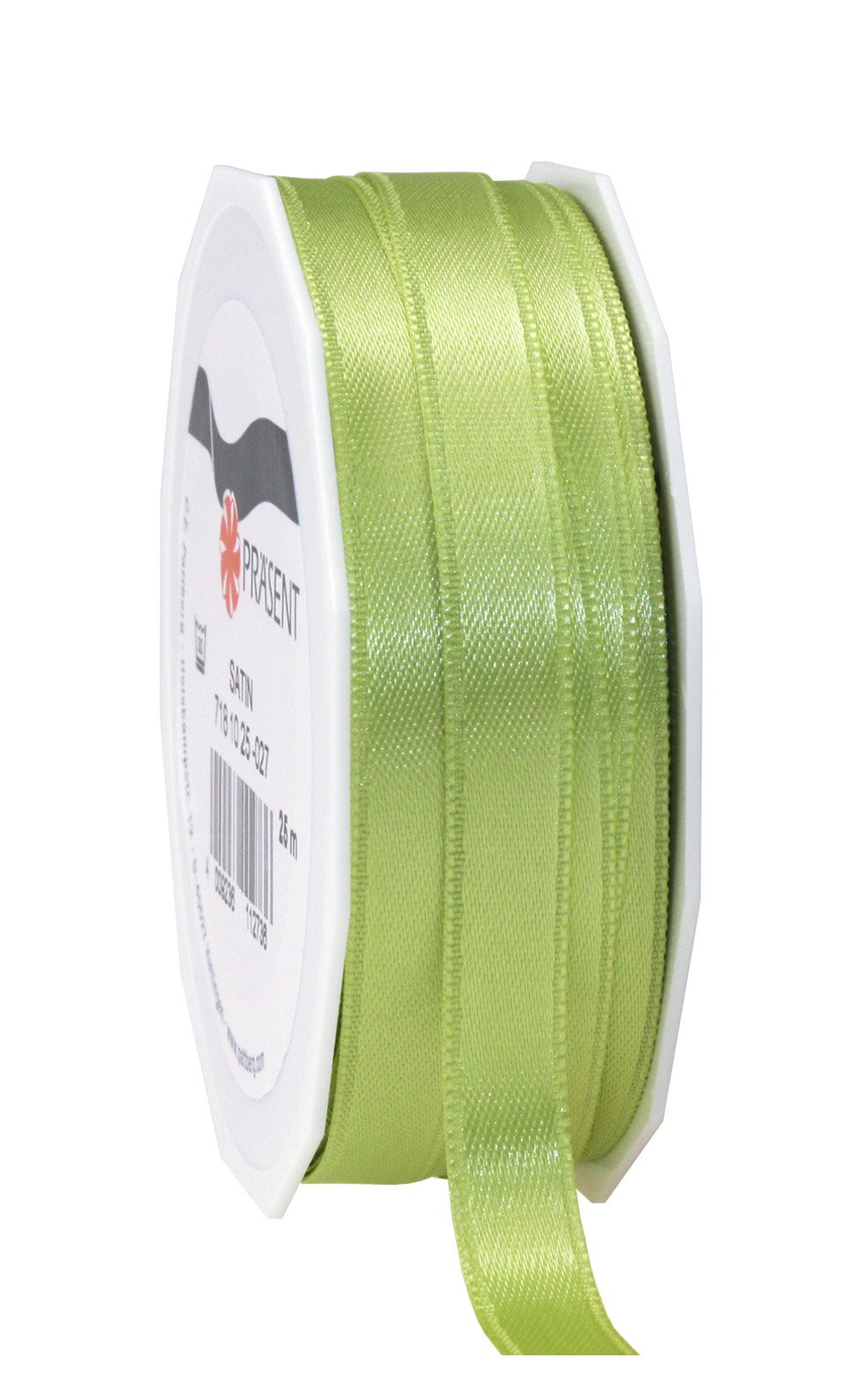 PRÄSENT C.E. Pattberg SATIN pistachio (green) gift ribbon, 27 yards for Wrapping Gifts, 0.39 inches width, Ribbon for Decorating & Crafting, Decorative Ribbon for Gifts, for every occasion