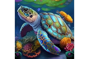 Offito Turtle Diamond Art Kits for Adults Beginners, Sea Turtle Diamond Painting Kits for Adults, Turtle DIY 5D Round Diamond Dots Gem Art for Beginners, Perfect for Gifts Home Wall Decor 12x12 inch