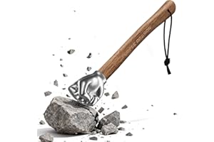 Purple Dragon Fist Hammer 2 lbs, Sledge Hammer Fist Shaped Stainless Steel, Ball Peen Hammers with Wooden Handle, Multi-Purpose Tool for DIY Crafting, Outdoor Camping, Home/Office Decor, Gifts for Men