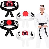 WANGDEFA 24 Pieces Japanese Headband Samurai Headband Ninja Headbands Ninja Warrior Headbands Sushi Chef Bandana for Karate Sports Cooking Kitchen Costume Supply