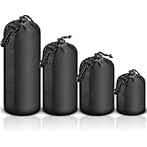Selens 4 Pack Lens Cases with Thick Protective Neoprene Camera Lens Pouch Set for DSLR Camera Lens Sony Nikon Olympus Panasonic - Size: Small, Medium, Large and Extra Large Pouches