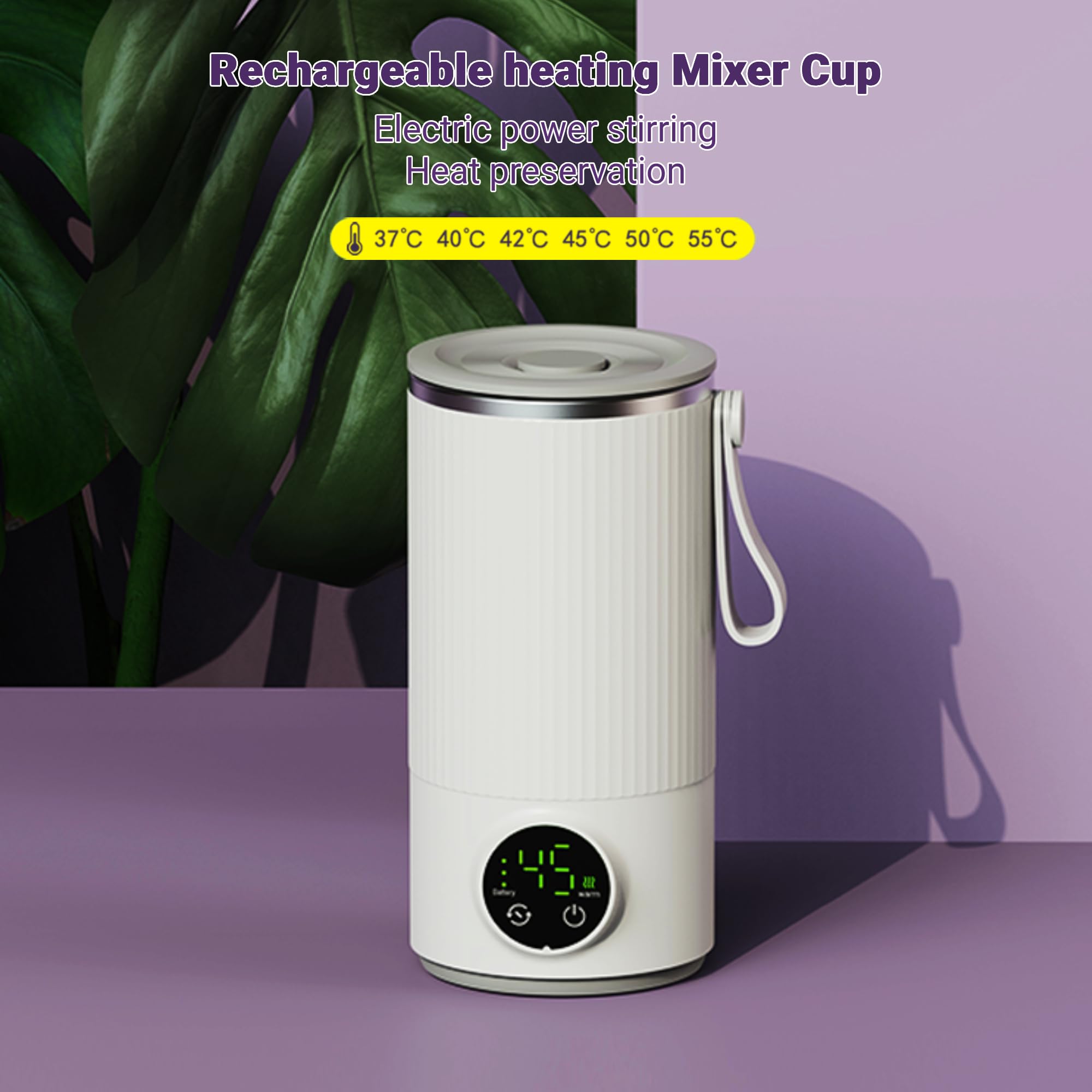 Bewinner 400 Ml Reisewasserkocher Klein – Tragbarer Miniwasserkocher Kabelloser 6000 MAh, Wiederaufladbar mit 4 Gängen, Edelstahl Wasserkocher mit Automatische Abschaltung für Milch 2