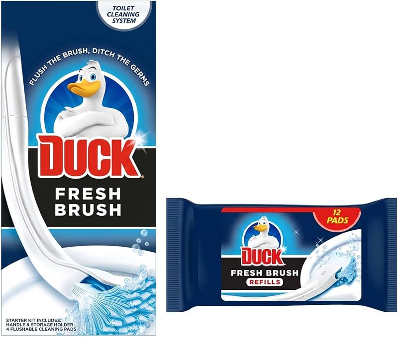 Topest Toilet Dock Fresh Brush with Holder Starter Kit 1 Handle 4 Refills