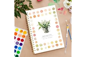 Watercolor Workbook for Beginners with 12 Animal Illustrations, Easy Techniques, Spiral Bound & Thick Perforated Paper (Bouqu