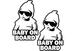 TOTOMO Baby on Board Sticker for Cars Funny Cute Safety Caution Decal Sign for Car Window and Bumper No Need for Magnet or Suction Cup - Carlos from The Hangover (2 Pack)