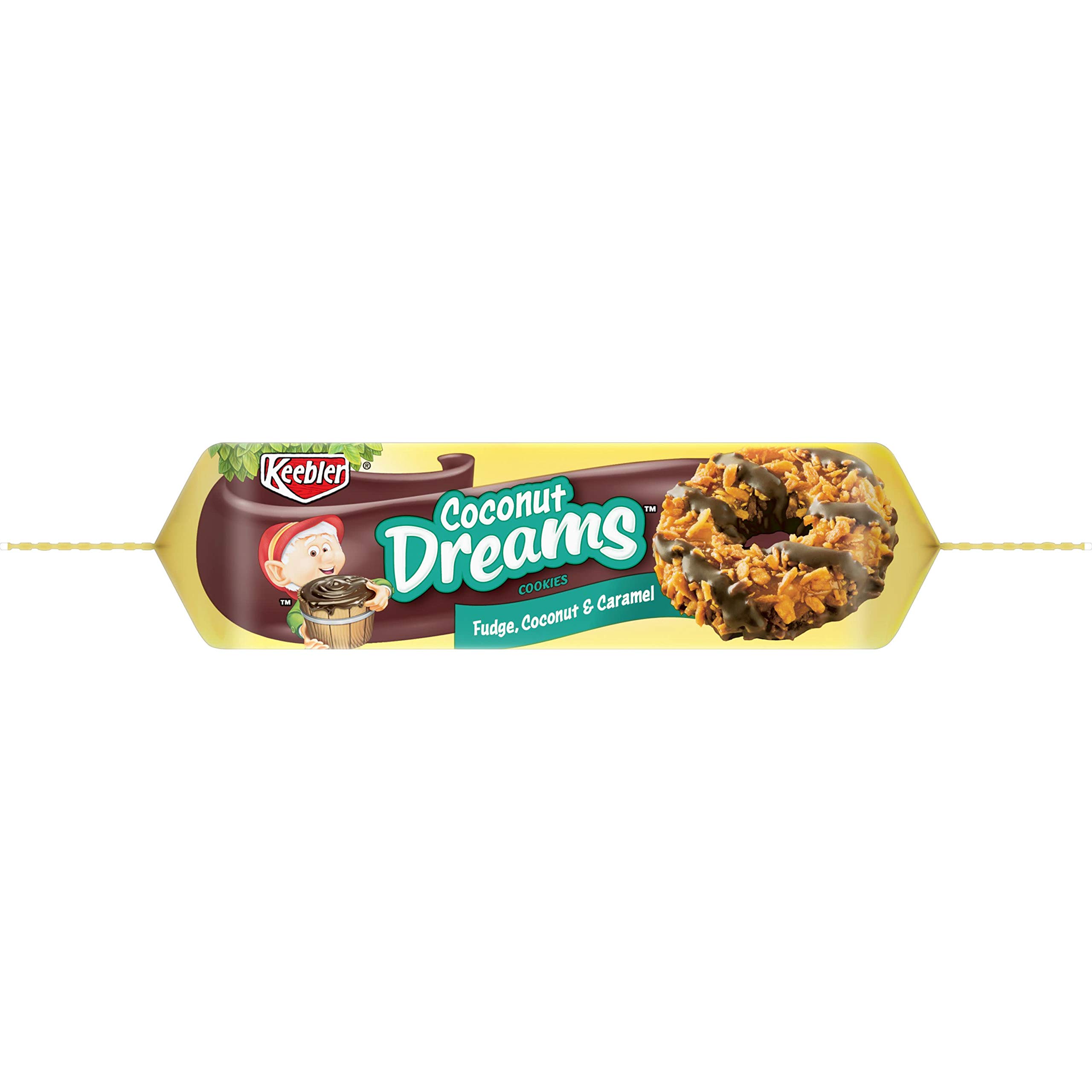 Keebler Coconut Dreams Cookies, Fudge, Caramel & Coconut, 8.5oz Tray