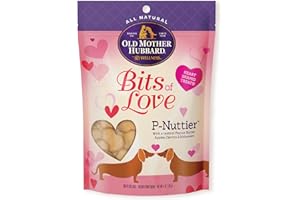 Old Mother Hubbard Natural Crunchy Dog Biscuits, Oven-Baked Healthy Treats for Dogs, Limited-Edition Holiday-Inspired Shapes (Peanut Butter - Valentine's Day, 6-Ounce Bag)