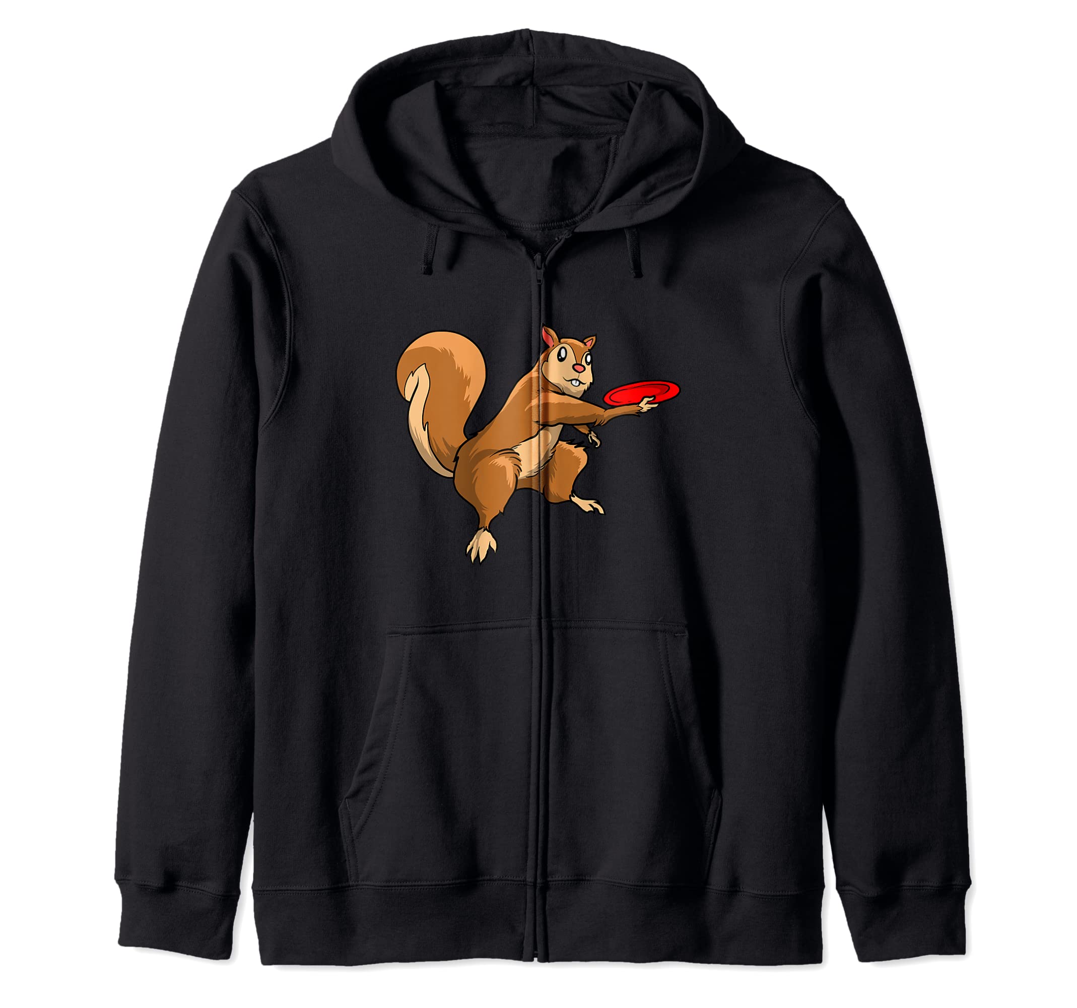 Disc Golf Squirrel - Frolf Frisbee Golf Disc Zip Hoodie
