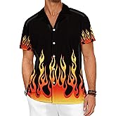 LuckLemocor Hawaiian Shirts for Men Button Down Tropical Summer Beach Shirt