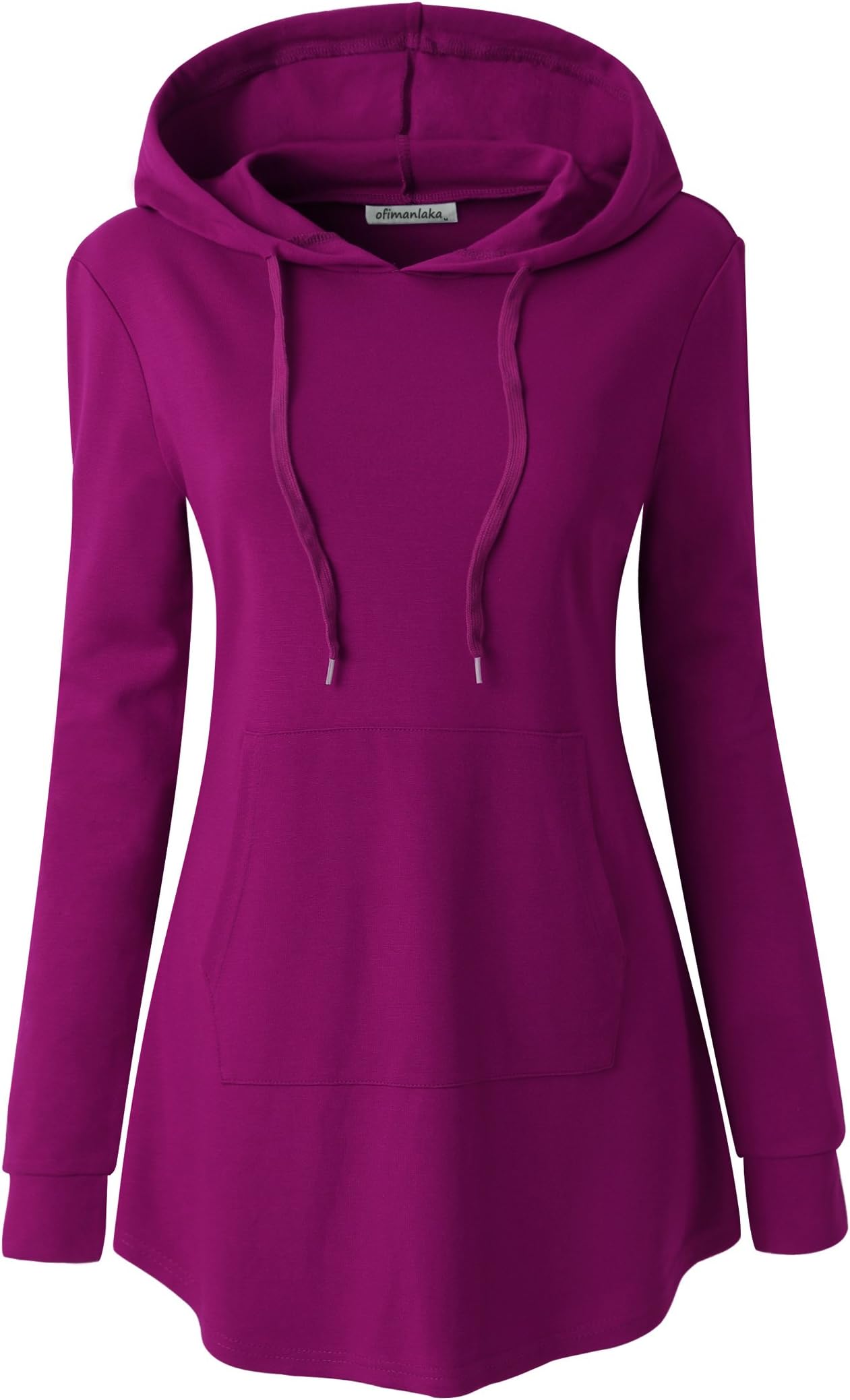 Ofimanlaka Womens Long Sleeve Hoodies Kangaroo Pocket Casual Shirts Tops Tunic