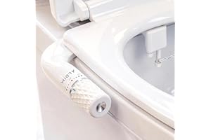 ALDIM Ultra-Slim Bidet Attachment for Toilet Seat - Non-Electric, Dual Nozzle, Adjustable Water Pressure, Fresh Cold Water Sp