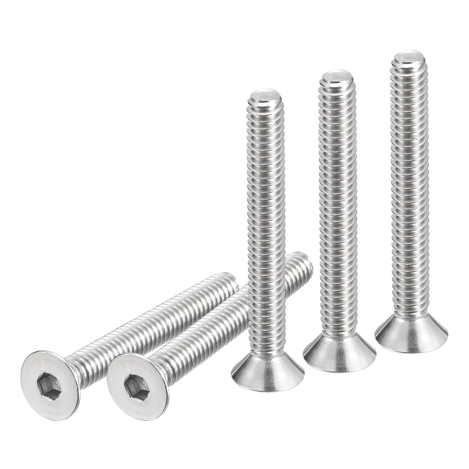 DTGN 1/4-20 x 2" Flat Head Socket Cap Screws, 50 Pack 304 Stainless Steel Hex Socket Flat Head Screws, Full Thread, Countersunk Bolts — image 1