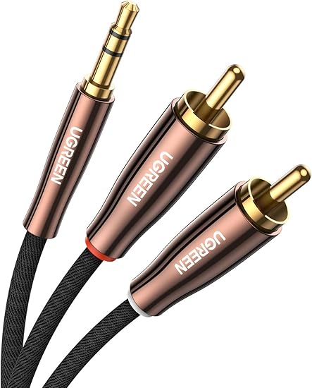 Amazon Ugreen 3 5mm To 2rca オーディオケーブル ステレオミニプラグ 赤 白 24k金メッキコネクタ 高音質 スマホ パソコン テレビ 車等に対応 Ugreen Rcaケーブル