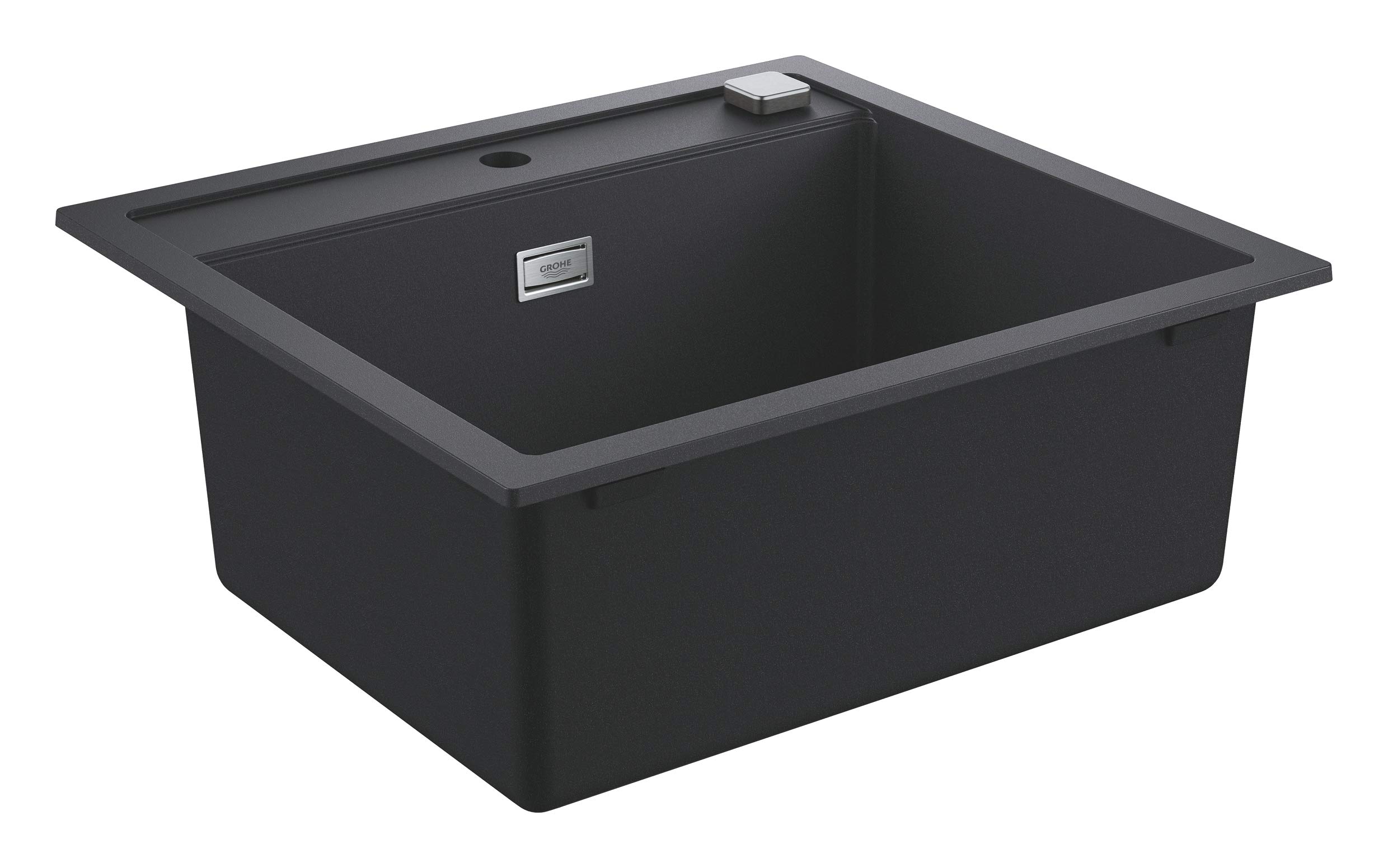 GROHE K700 Composite Sink, 56cm, in Granite Black, Top-Mounted, 1 Bowl, with Overflow and Automatic Waste Fitting 31651AP0
