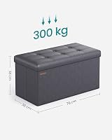 SONGMICS MAZIE Collection Storage Ottoman Bench 76 cm Slate Grey LSF040G20 view 5