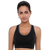 BAOMOSI Women's Seamless Racerback Sports Bra High Impact Support Yoga Gym Workout Fitness