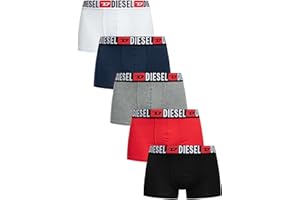 Diesel Men's 5 Pack Damien Trunks, Black/Red/Grey/Navy/White, M