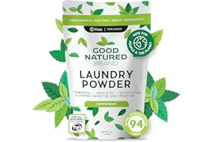 Good Natured Brand | Natural Laundry Detergent Powder | Washing Soda for Laundry | Tough Stain Remover | Hypoallergenic, Safe for Sensitive Skin | Eco-friendly | Peppermint | 47oz 94 Loads